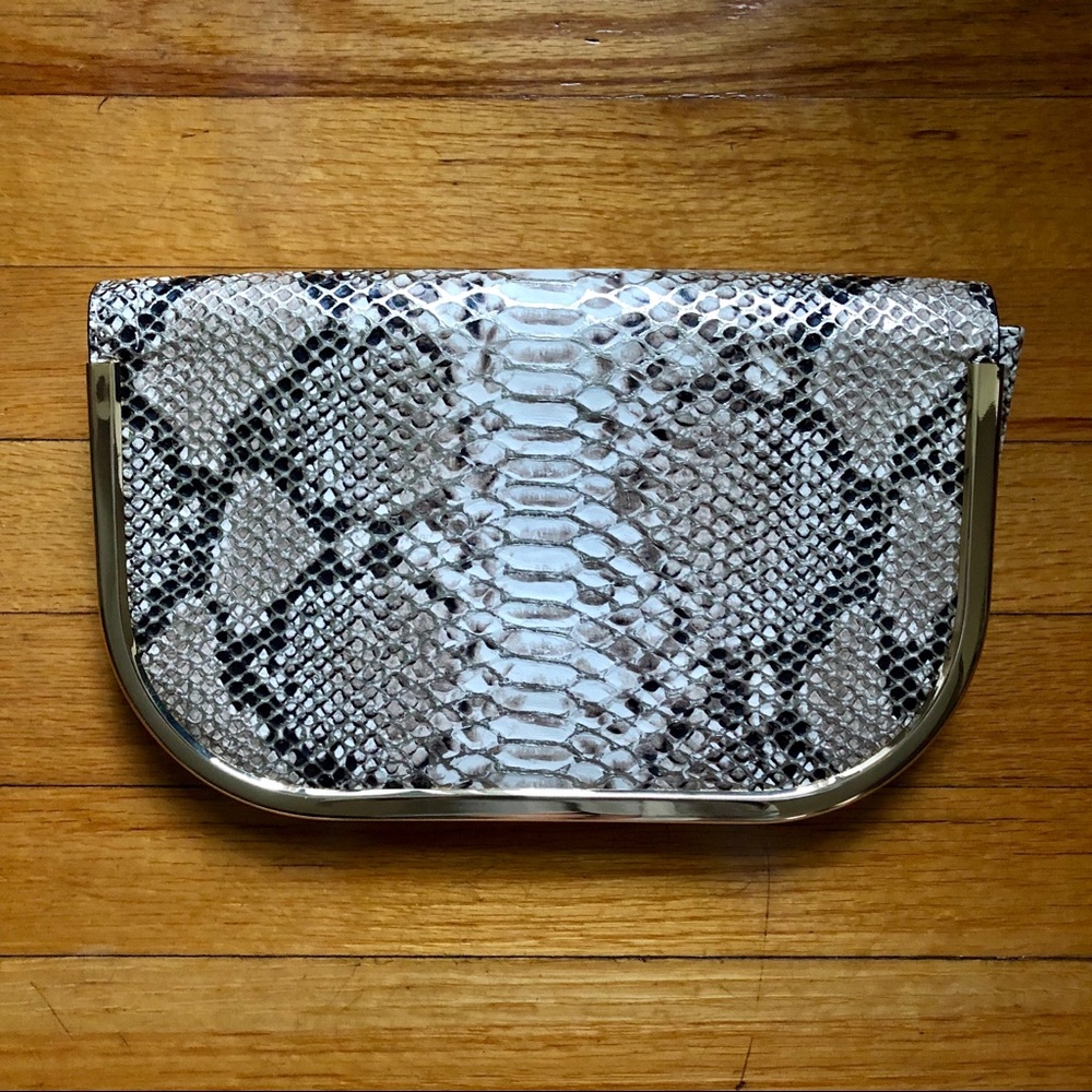 Banana Republic Leather Snakeskin Clutch